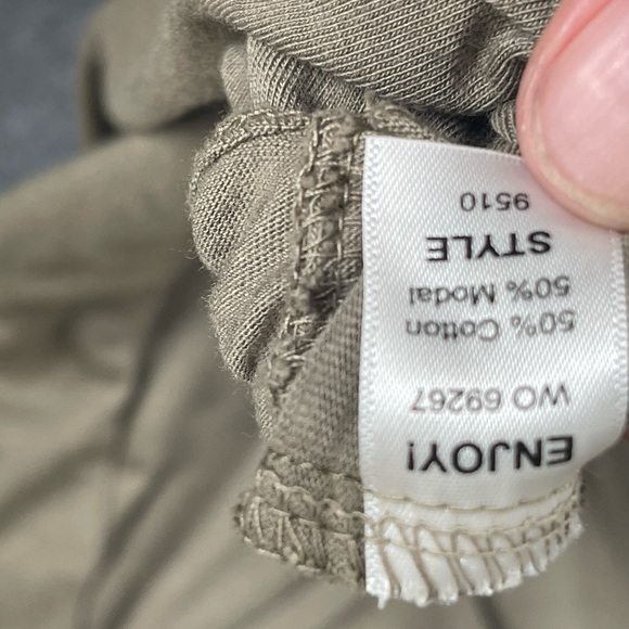 Michael Stars Olive Green Long Sleeve Wrap Tie Tee Lagenlook Dress - Picture 4 of 6